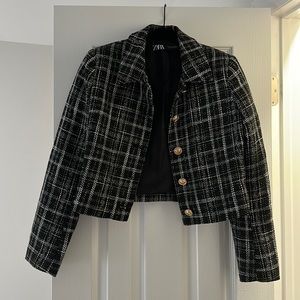 Zara Cropped Tweed Jacket
